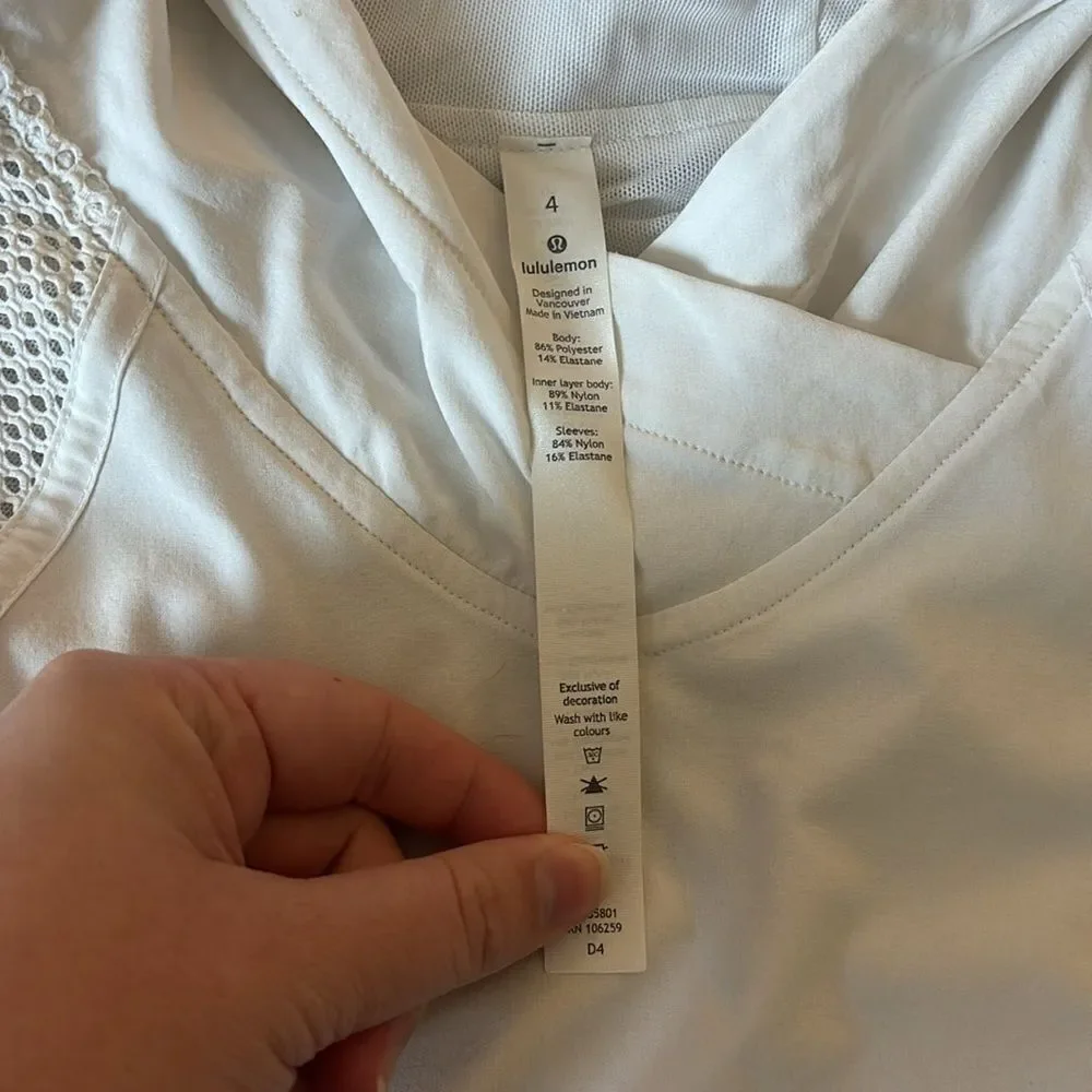Lululemon white hoodie, size 4.